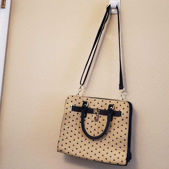 🌟 3 for $15 Deal! 🌟Blue dot tan handbag purse crossbody - Picture 3 of 7